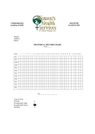 Fillable Online Menstrual Record Chart Year Women39s