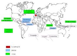 Résultat de recherche d'images pour "carte de l'outre mer français"