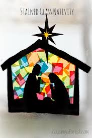 Stained Glass Nativity Housing A Forest
