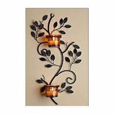 Black Iron Wall Candle Holder With