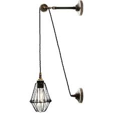 Adjustable Pulley Wall Light In Antique