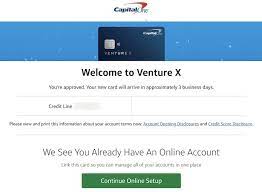 capital one venture x approval my