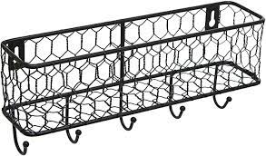 Stainless steel wire mesh is the leading distributor of stainless steel mesh screens for screening and sieving applications of many kinds in australia. Amazon Com Modern Black Metal Wall Mounted Key And Mail Sorter Storage Rack W Chicken Wire Mesh Basket Furniture Decor