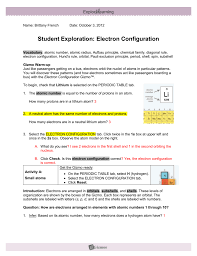 (answer key) download student exploration: Electronconfiguratiobrittanyf