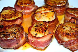 Applewood Smoked Bacon-Wrapped Scallops with Chipotle Chili Butter - A Hint  of Wine