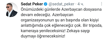 Check spelling or type a new query. Ulkar Natiqqizi On Twitter Sedat Peker S Azerbaijan Talks Season 2 Not Netflix But Youtube