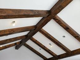 custom distressed pine ceiling beams