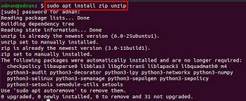 pword protected zip file on linux