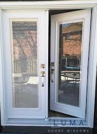 double steel door with full mini blinds