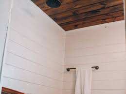 bathroom makeover plank wall sinkology