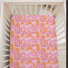 Preppy Pink Zebra Crib Sheet Girls