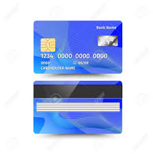 Vector Illustration Of Credit Card Two Sides With Absrtact Design