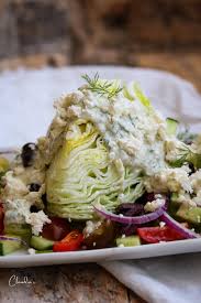 greek wedge salad with yogurt dill