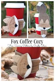 Fabric Fox Coffee Cozy Free Sewing