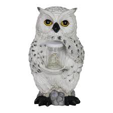 Exhart 10 In Tall Solar Snow Owl With