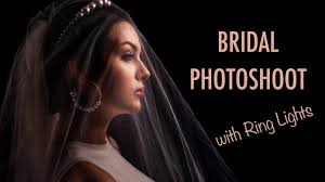 bridal photoshoot with ring lights