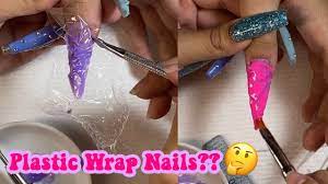 plastic wrap nails new way to marble
