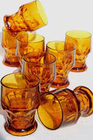 Vintage Amber Glass Tumblers Off 63
