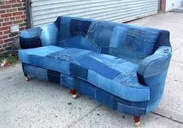 upcycled denim sofa creates buzz on