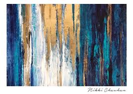 Teal Large Abstract Art Canvas Painting