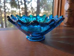 Viking Epic Blue Art Glass Bowl Mcm