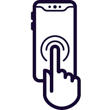 Icono Celular, mano, teléfono, contacto, desbloquear en Mobile Smart Phone