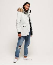 Womens Ashley Everest Jacket In Ice Cloud Superdry