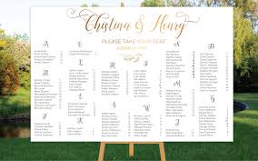 Wedding Suite Custom Seating Charts Table Alphabetically