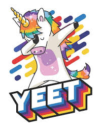 yeet colorful dabbing unicorn notebook