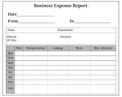 Free Printable Business Expenses Report Templates