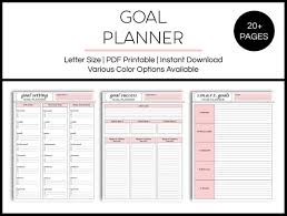 Goal Planner Goal Setting Goal Tracker Daily Planner Weekly Planner Monthly Planner Printable Planner Pdf Instant Download