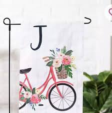 Pink Fl Bike Monogram Letter J