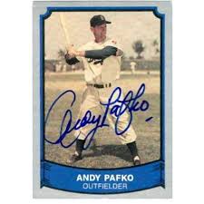 This 1952 card is the first topps baseball card set and this andy pafko is the very first topps card printed. Andy Pafko Autographed Baseball Card Brooklyn Dodgers 1989 Pacific Baseball Legends 123
