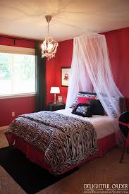 black and white and pink bedroom