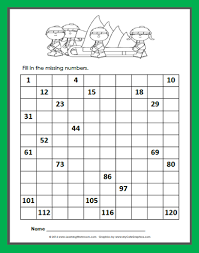 Learning Ideas Grades K 8 Free Christmas 120 Chart Fill In