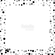 Random Black Dots Square Scattered Border With Random Black Dots On
