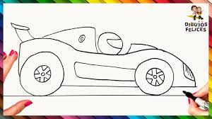 cómo dibujar un coche de carreras paso