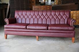 Vintage Leather Sofa Couch Mid Century