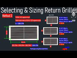 sizing of return air grilles