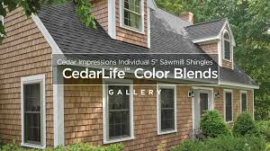 Certainteed rustic blend shingles capture the seasoned look of red cedar with a consistent weathering pattern that will not change over time. Cedar Impressions Individual 5 Sawmill Shingles