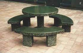 classic stone round patio table set