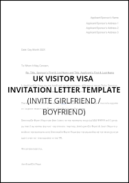 letter of invitation for a uk visitor visa