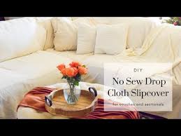 diy no sew drop cloth slip cover for