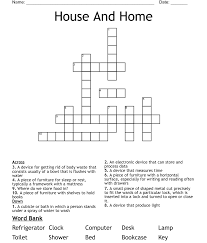 House And Home Crossword Wordmint