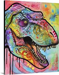 Framed Canvas Wall Art T Rex 1 Large Floating Frame Canvas In Black Great Big Canvas