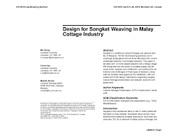 Look through examples of copy translation in sentences, listen to pronunciation and learn grammar. Pdf Design For Songket Weaving In Malay Cottage Industry