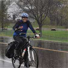 biking wearing rain gear
