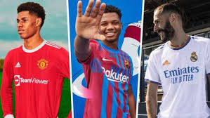 Enjoy a livestream from camp nou from 8pm cest for the reveal of the barça new kit for the 2021/22 season! New 2021 22 Football Kits Barcelona Man Utd All The Top Clubs Shirts Jerseys Revealed Goal Com