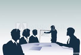 Silhouette Business People Team With Flip Chart Seminar