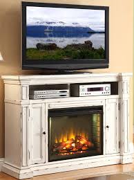 Distressed White 60 Inch Fireplace Tv